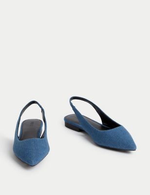 Denim Flat Slingback Shoes | M&S Collection | M&S