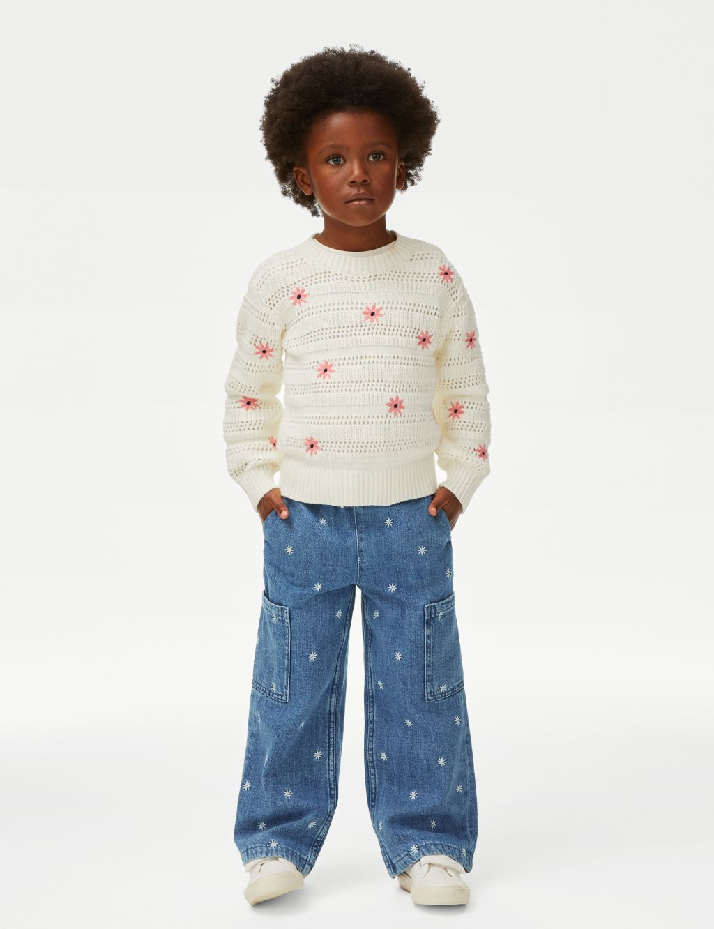 Denim Floral Cargo Trousers (2-8 Yrs) | M&S Collection | M&S