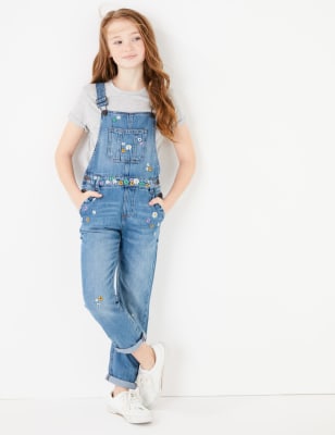 floral denim dungarees