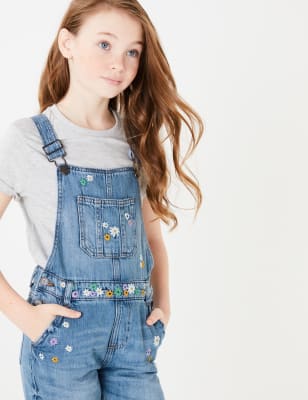 floral denim dungarees