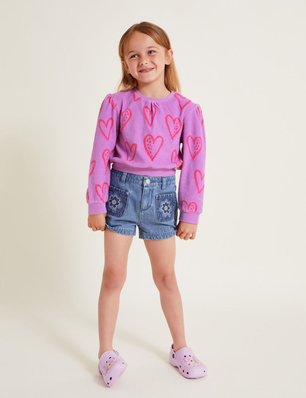 Denim Floral Embroidered Shorts (3-13 Yrs) 3 of 3