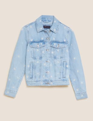 jean jacket with flowers