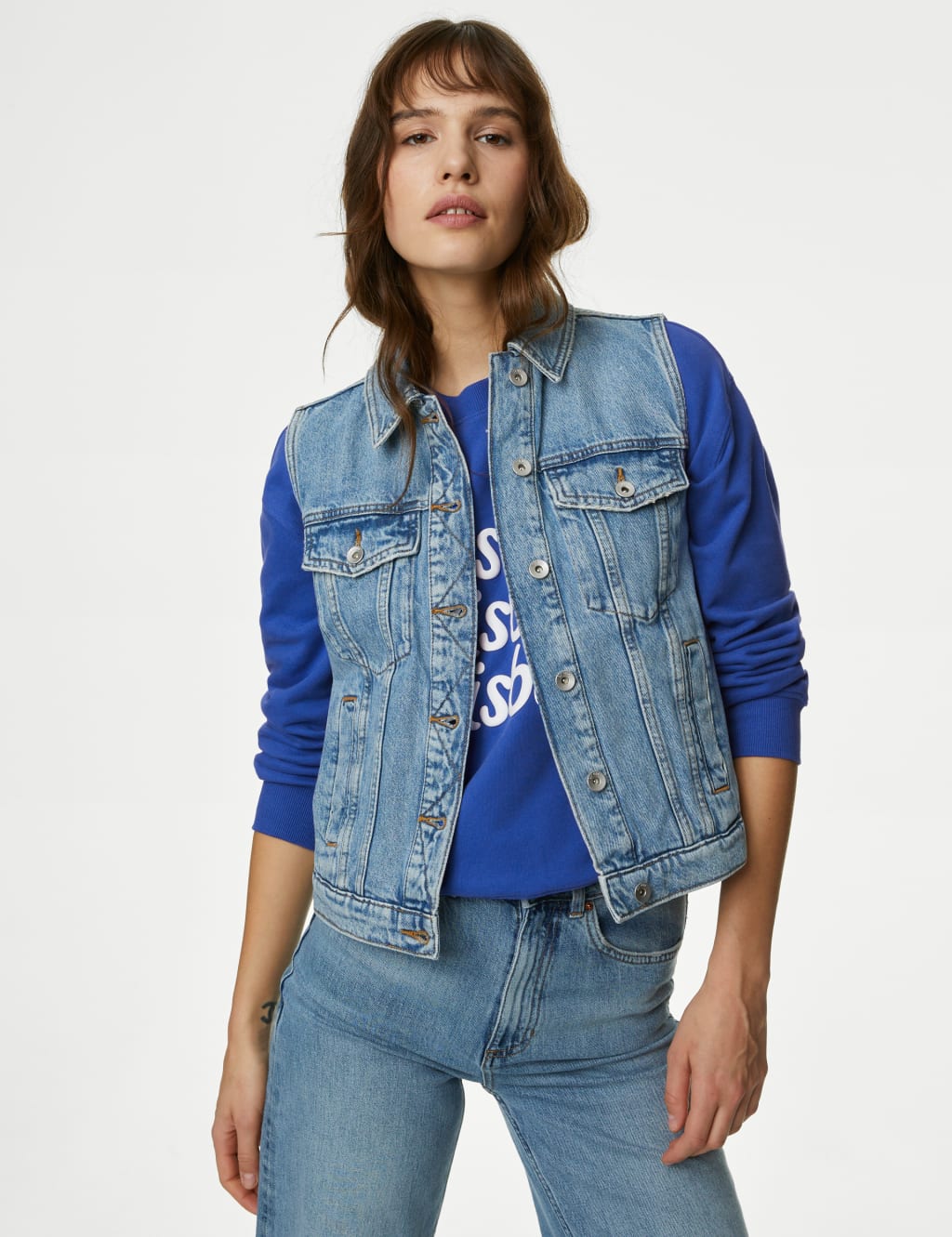 Denim gilet outlet ladies