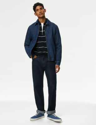 Denim harrington cheap jacket