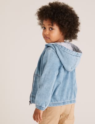 Boys jean cheap jacket with hood