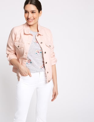 m&s pink denim jacket