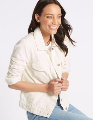 Ladies cream 2024 denim jacket