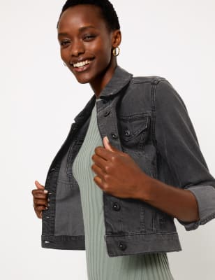 marks and spencer white denim jacket