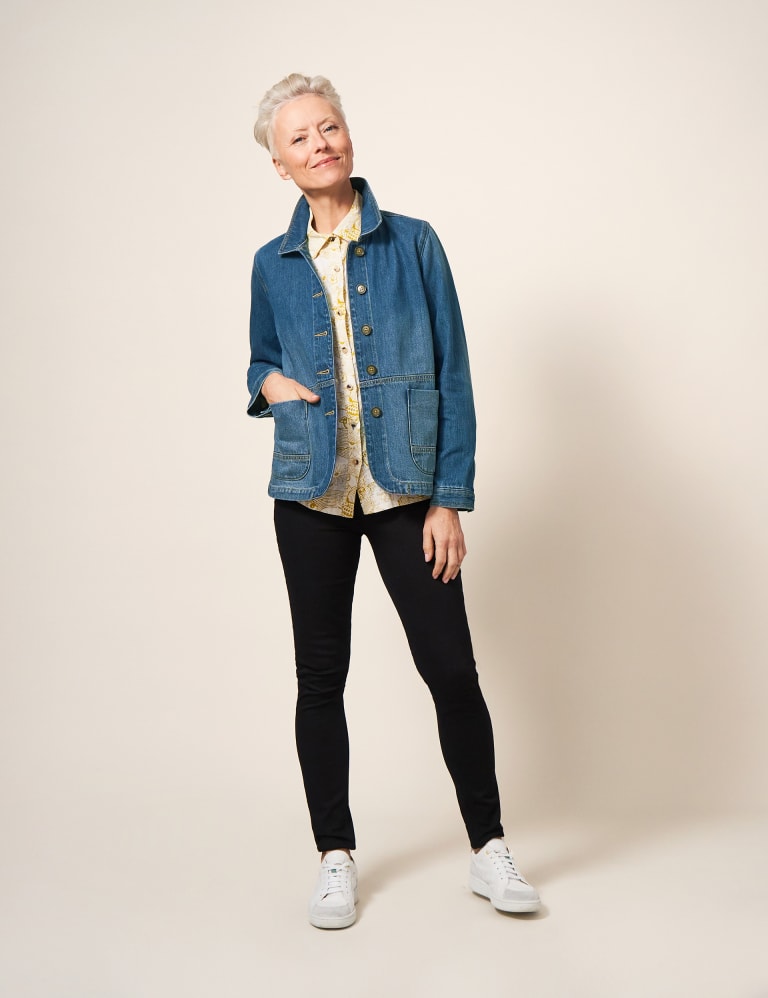 Sixth june longline denim jacket with fleece lining hot sale