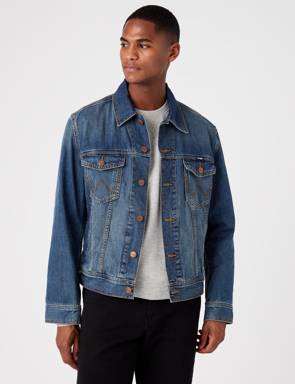 Wrangler denim jacket with fur outlet