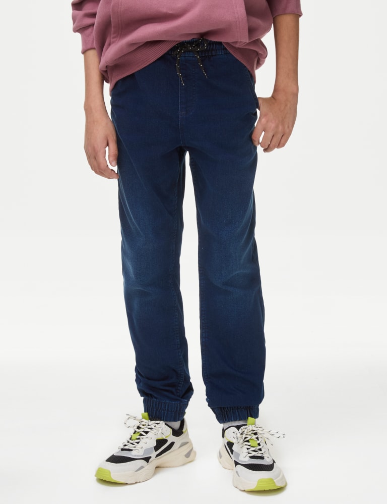 Denim jogger pants hotsell