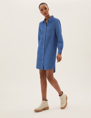 marks and spencer denim shirt dress