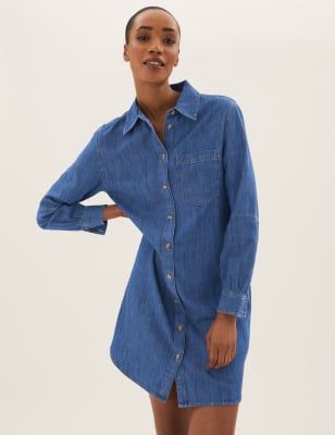 denim knee length dress