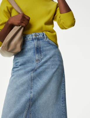 Midi jean shop skirt yellow