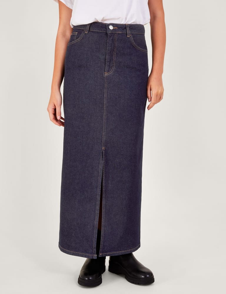 Denim Maxi Skirt 3 of 5