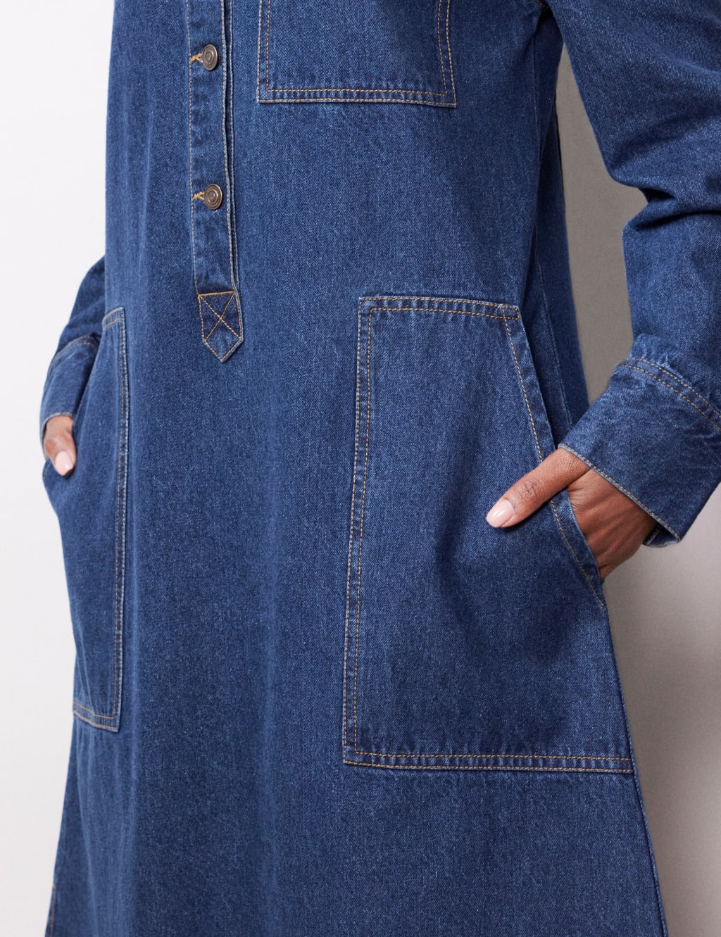 Denim Midi Shirt Dress 4 of 4