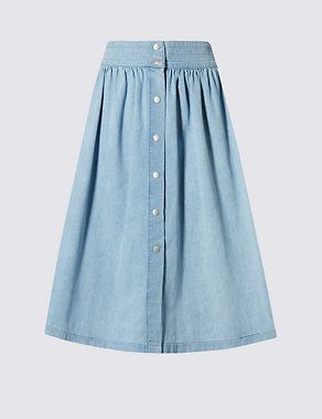 Denim Midi Skirt Image 2 of 3