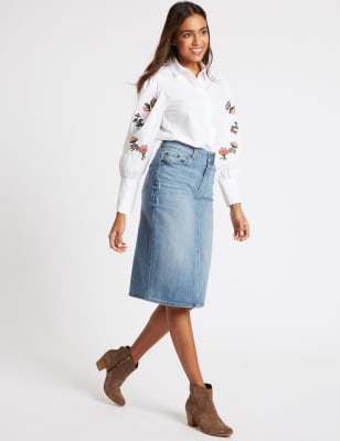 M&s hot sale denim skirt