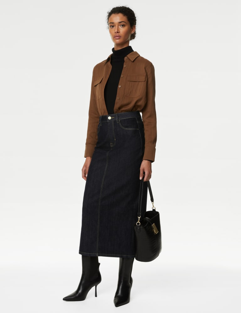 Denim pencil deals skirt m&s
