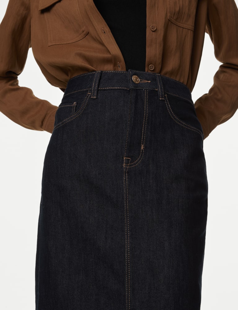 Marks and spencer a line denim skirt sales