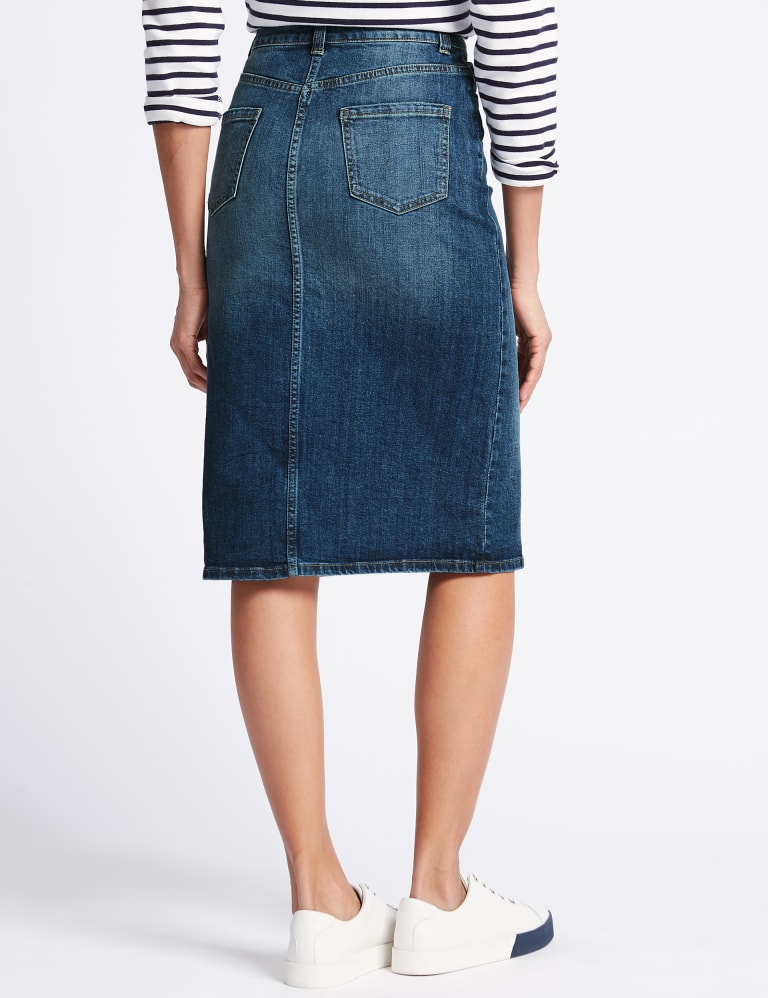 Denim Midi Skirt 4 of 5