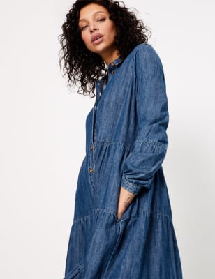 marks and spencer denim shirt dress