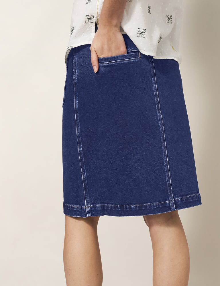 Denim Mini A-Line Skirt 3 of 5