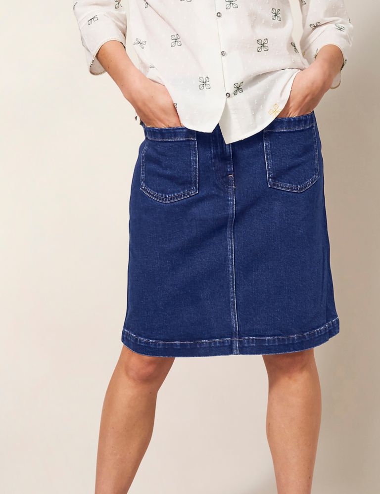 Denim Mini A-Line Skirt 4 of 5