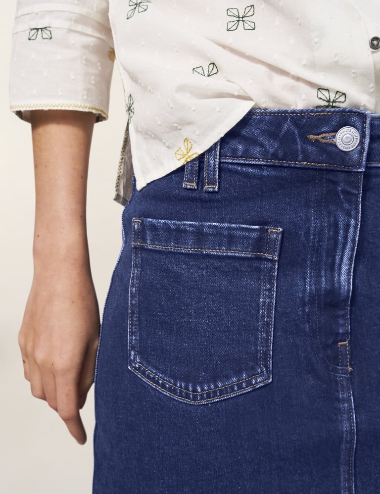 Denim Mini A Line Skirt