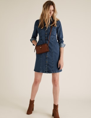 denim mini shirt dress