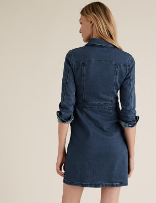 marks and spencer denim shirt dress