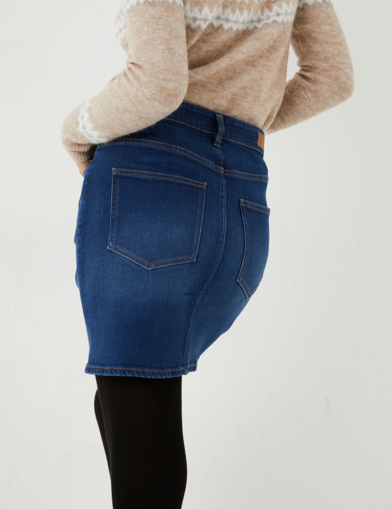 Bleached Denim Mini Skirt - Women - Ready-to-Wear