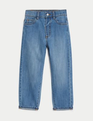 Denim Mom Fit Elasticated Waist Jeans (2-8 Years) Image 2 of 5