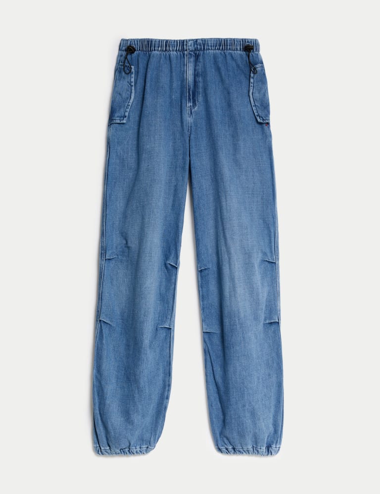 Denim parachute pants cheap