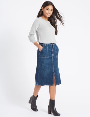 Marks and spencer shop a line denim skirt