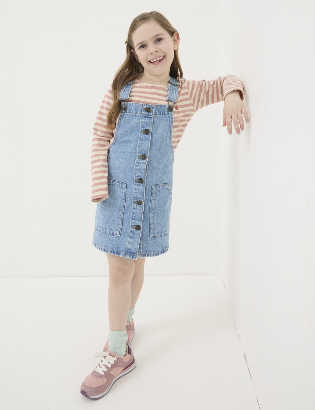 Denim Pinafore Dress M – OMNIA