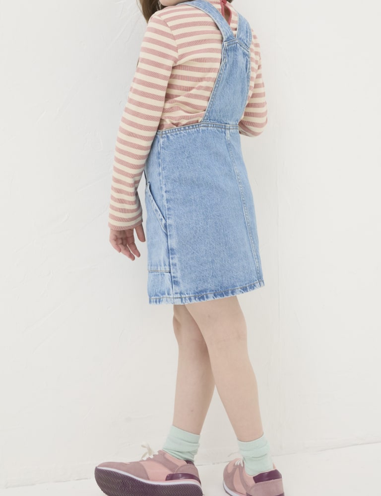 Fat face pinafore denim dress discount