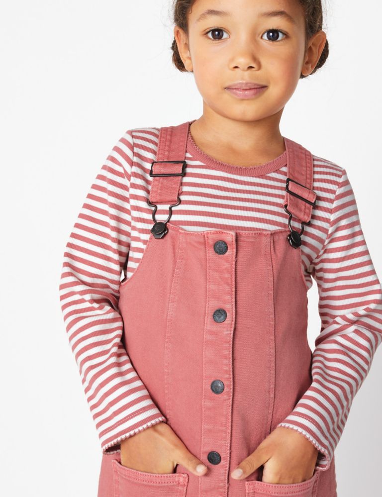 Denim Pinny & Striped Top Outfit (2-7 Years) 3 of 4
