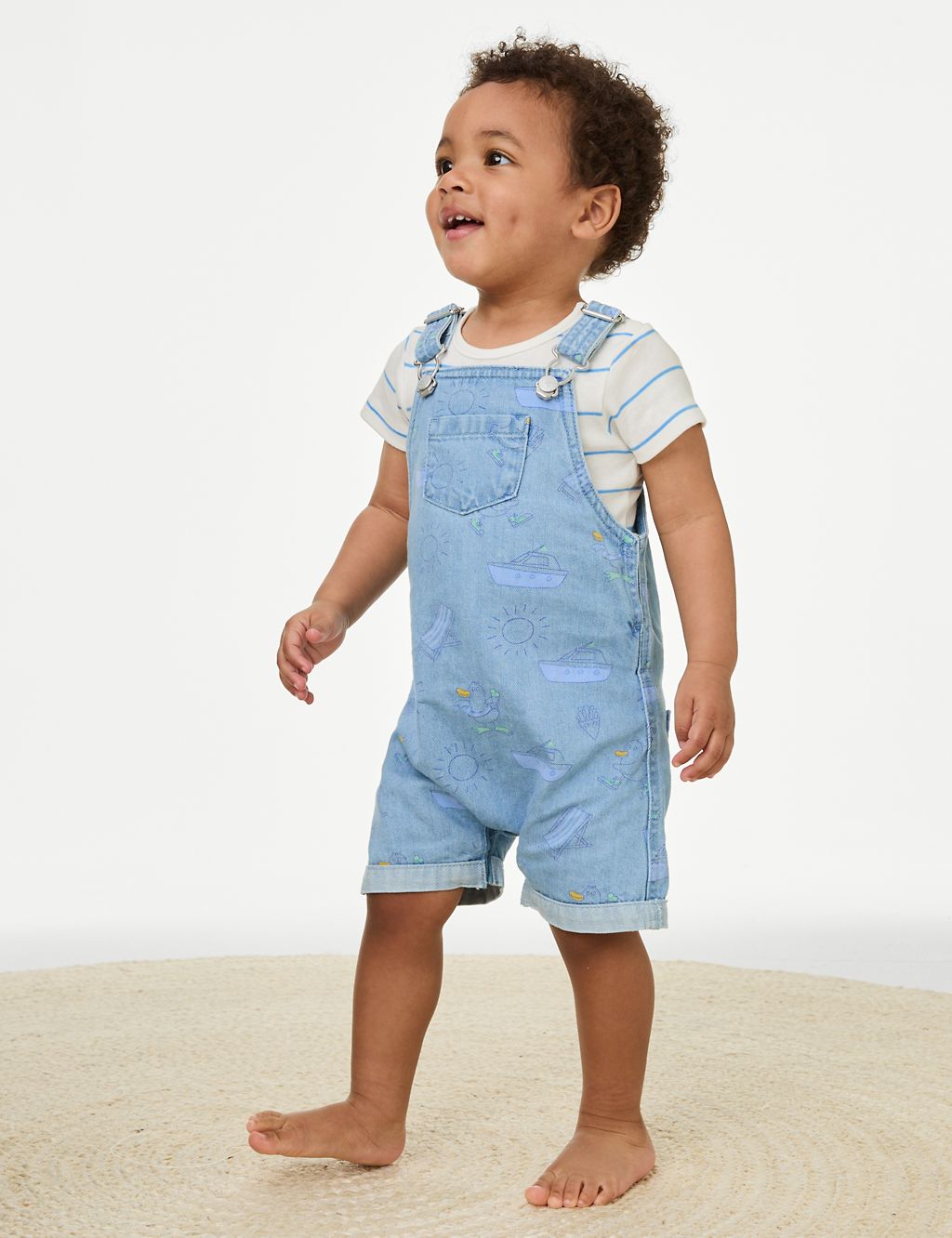Denim Printed Dungaree Outfit (0-3 Yrs) 3 of 8