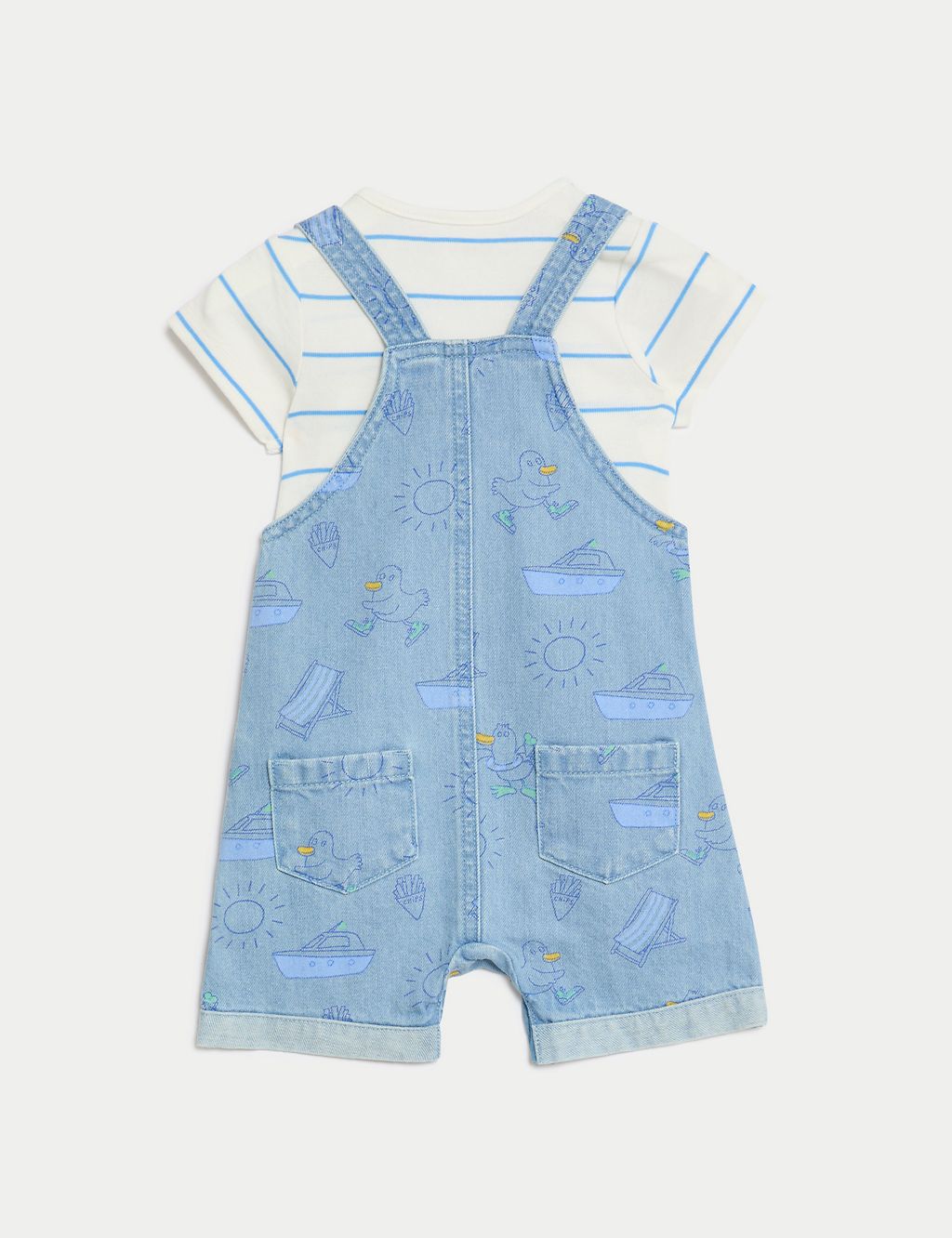 Denim Printed Dungaree Outfit (0-3 Yrs) 2 of 8