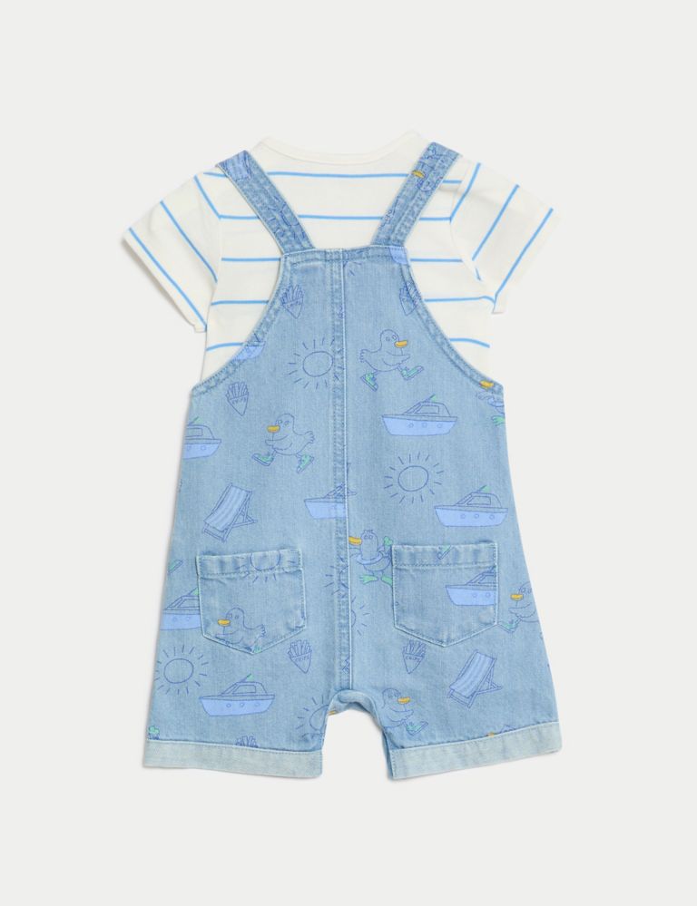 Denim Printed Dungaree Outfit (0-3 Yrs) 3 of 8