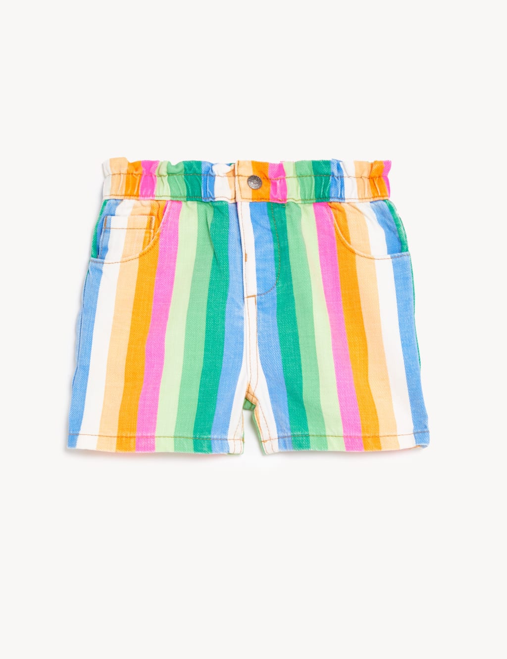 Denim Rainbow Striped Shorts (28 Yrs) M&S Collection M&S