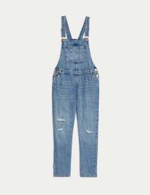 Denim Ripped Dungarees (6-16 Yrs) Image 2 of 4