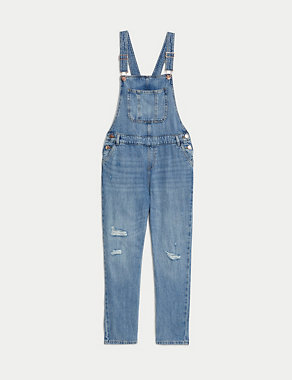 Denim Ripped Dungarees (6-16 Yrs) Image 2 of 4