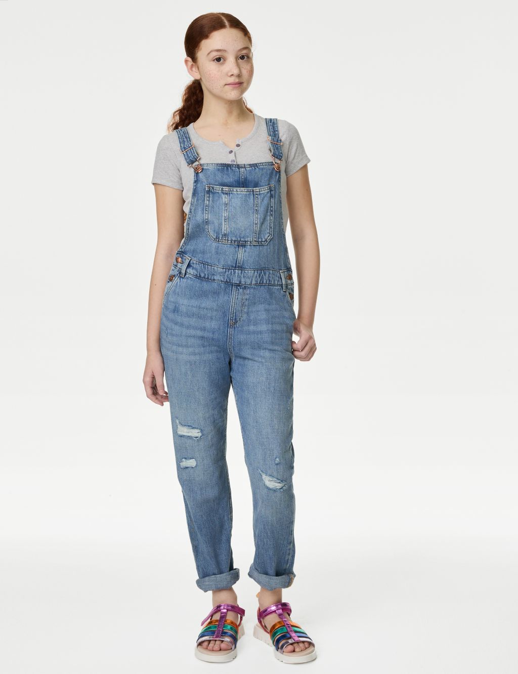 Denim Ripped Dungarees (6-16 Yrs) 3 of 4