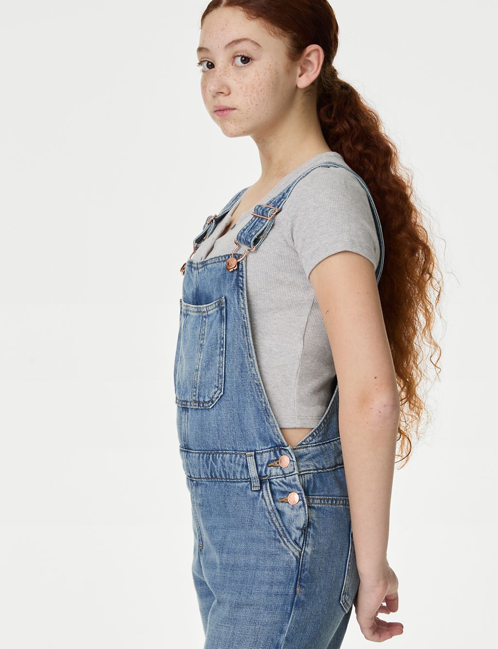 Denim Ripped Dungarees (6-16 Yrs) 2 of 4