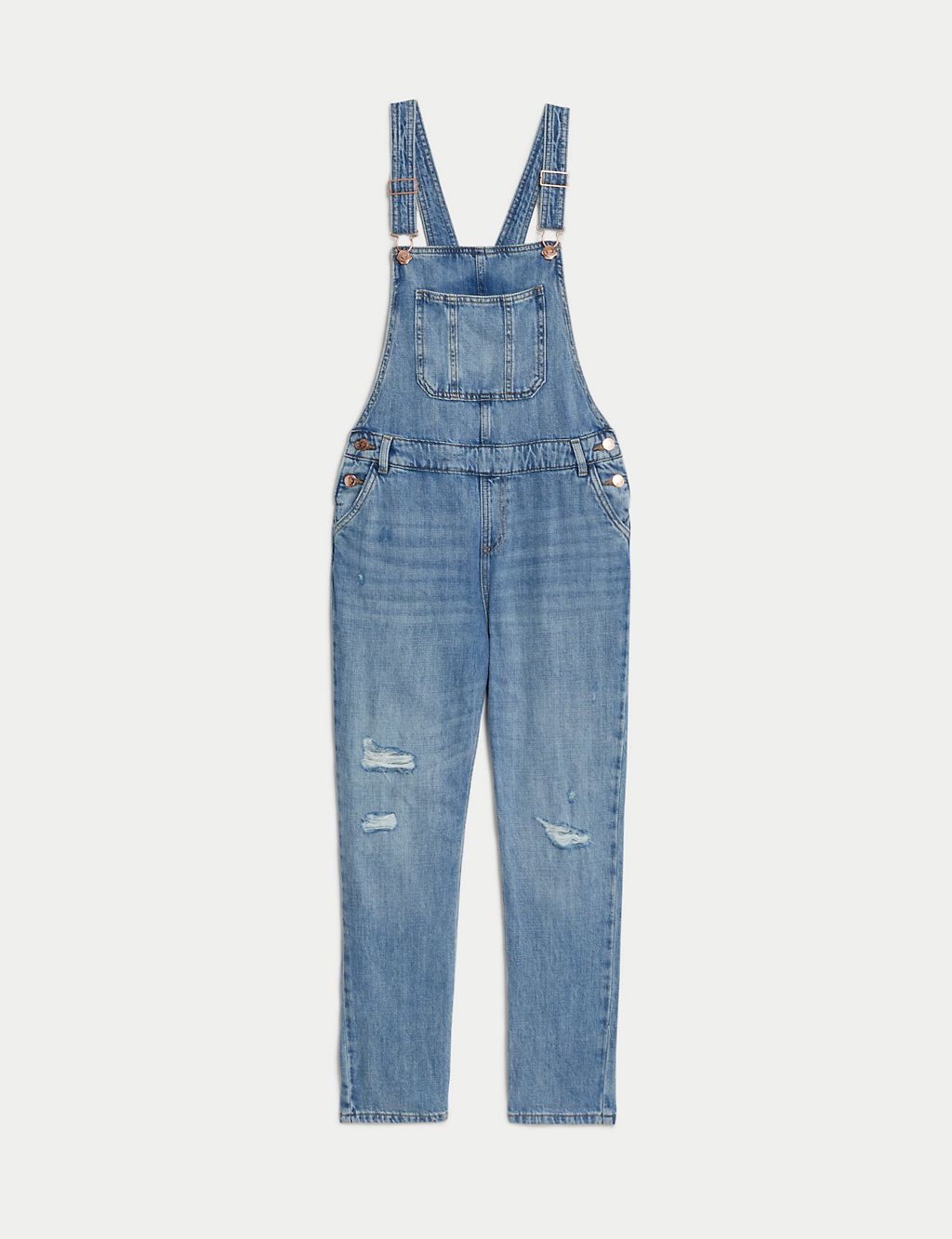 Denim Ripped Dungarees (6-16 Yrs) 1 of 4