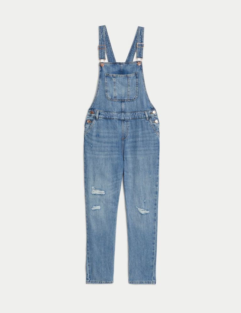 Denim Ripped Dungarees (6-16 Yrs) 2 of 4