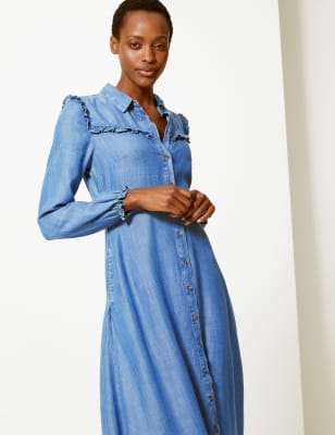 marks and spencer denim shirt dress