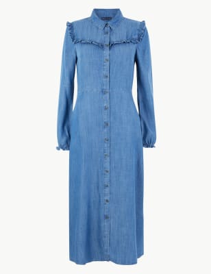 marks and spencer denim shirt dress